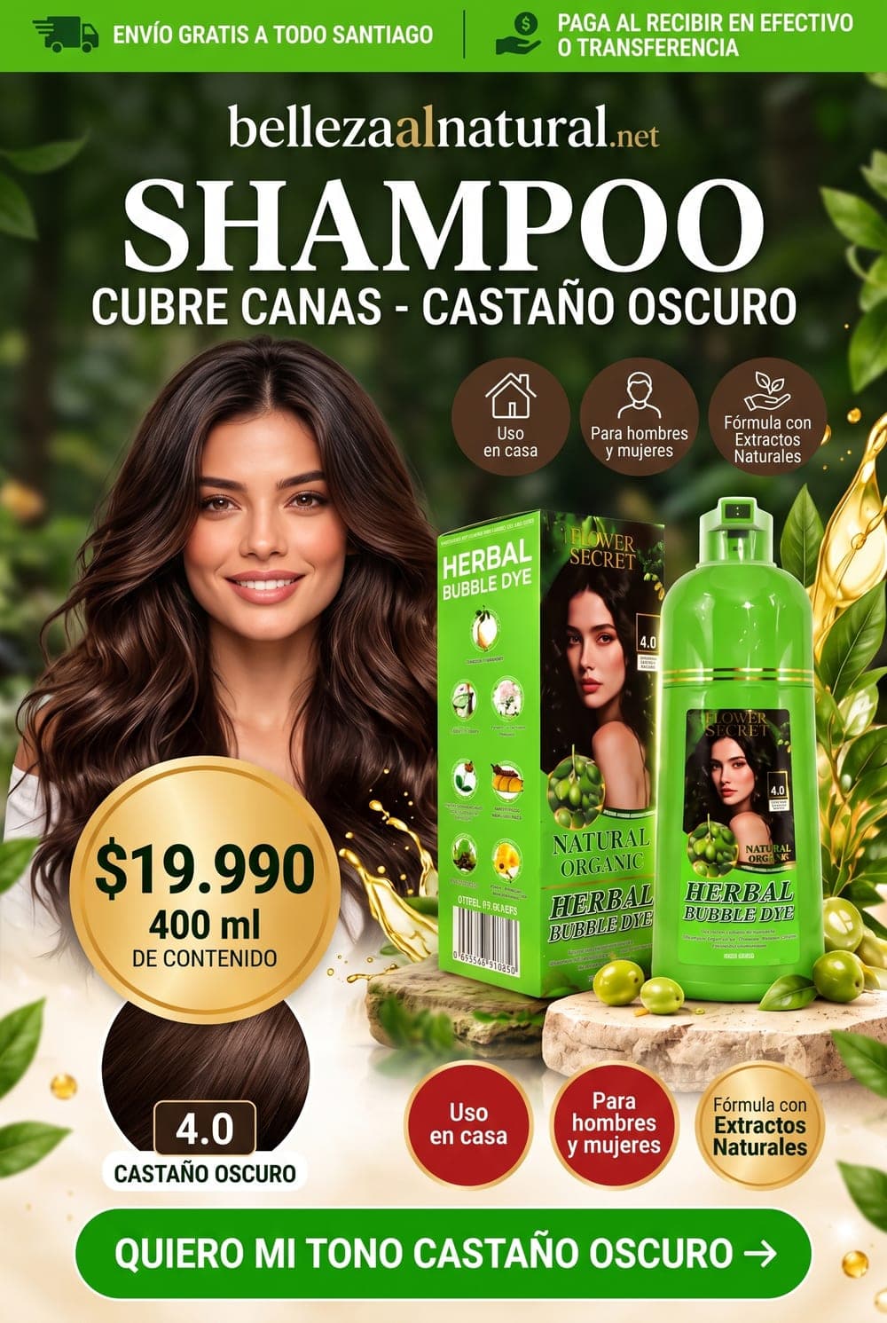 Shampoo cubre canas Belleza al Natural