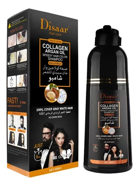 Shampoo Cubre Canas Color Negro Disaar 400 ml