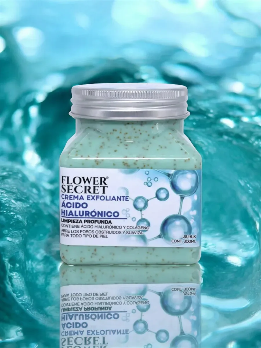 Exfoliante Corporal Facial Limpieza Profunda Acido Hialuronico Flower Secret Exfoliante Crema 300ml